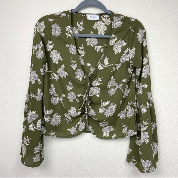Lulus Tops - Lulus | Sage The Label Bell Sleeve Lace Up Top